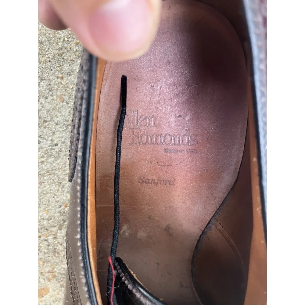Allen Edmonds Sanford Burgundy Cap-Toe  Derby size 12 B Mens Dress Shoes Cherry